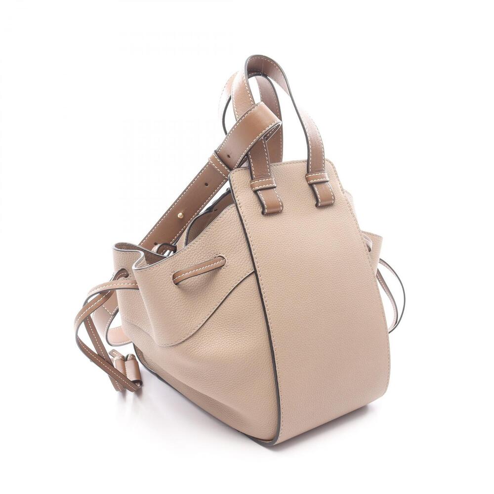 Loewe Shoulder Beige Hammock Leather Bag Drawstring Tan